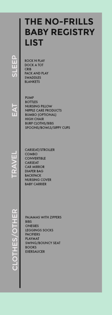 A list of all the basic necessities for bringing home baby!